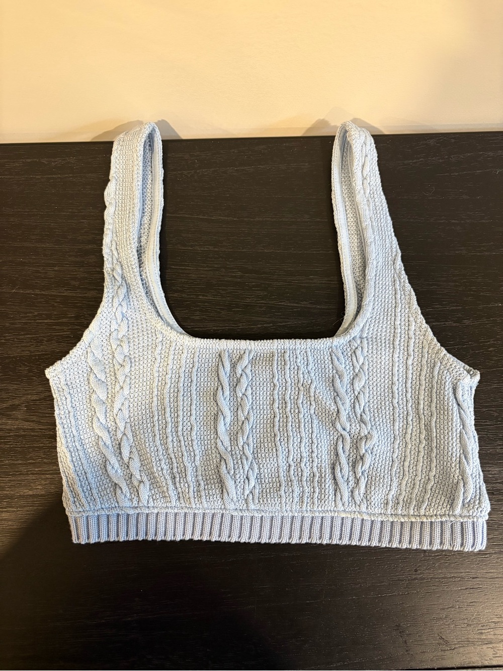 Zara Light Blue Cable Knit Bralette / crop top